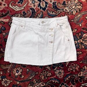 free people White Denim Mini Skirt